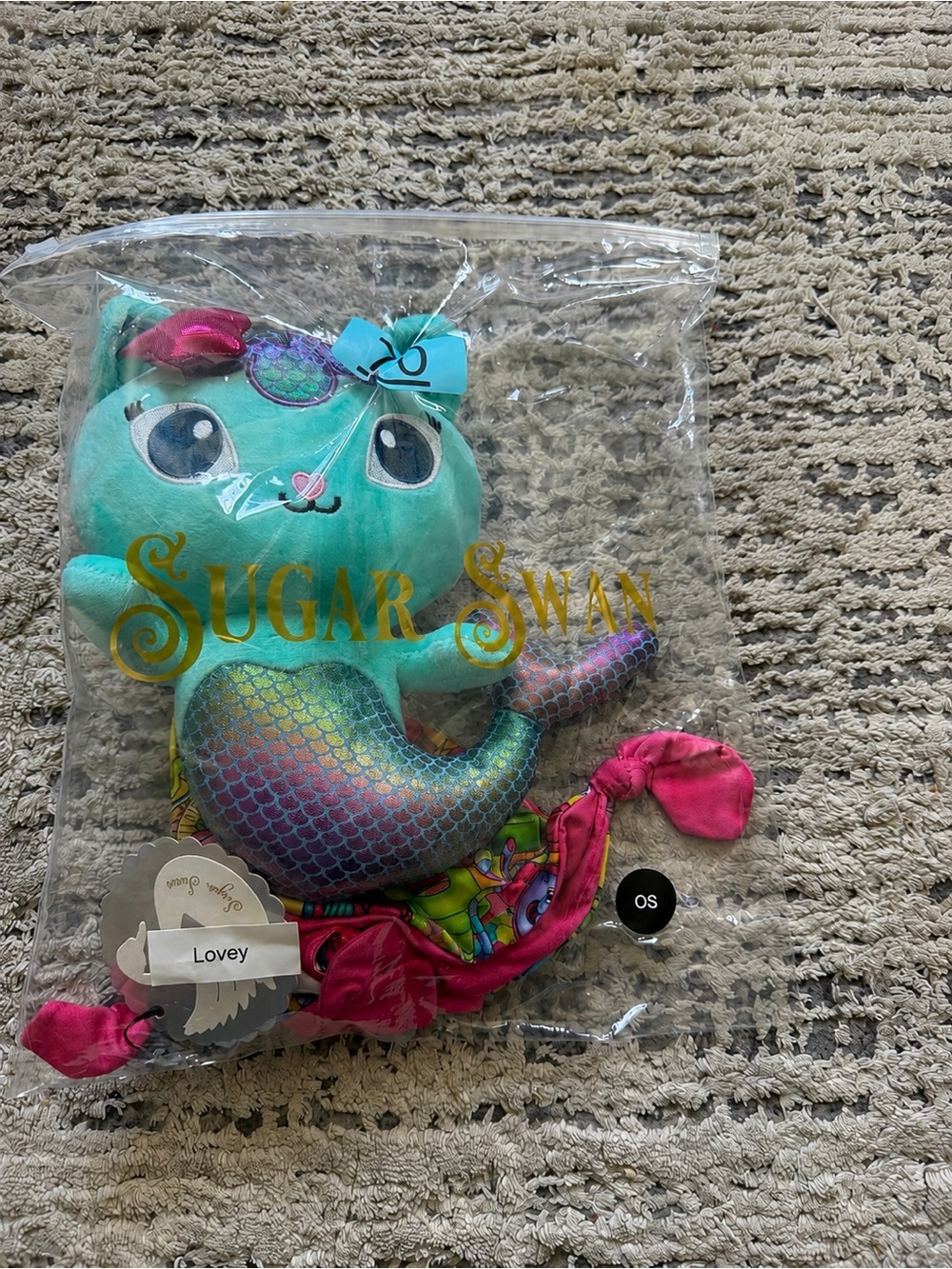Sugar Swan Lovey Teal Mermaid Plush Comforter
